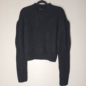 Madewell Womens Alpaca-Blend Mockneck Puff Sleeve Sweater Sz XL Long Sleeve NWT